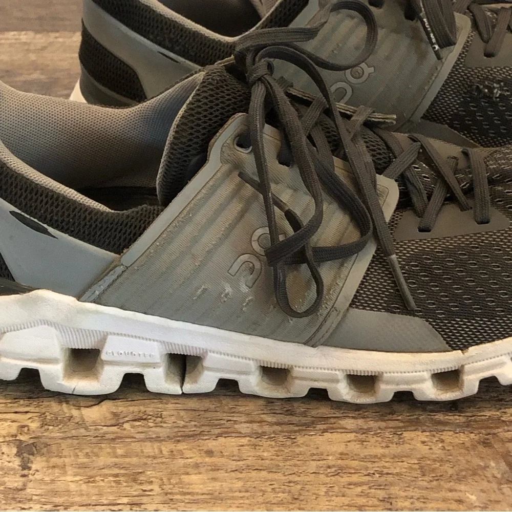 On cloud tennis shoes used condition.  Has some holes,pictures& slits on bottom